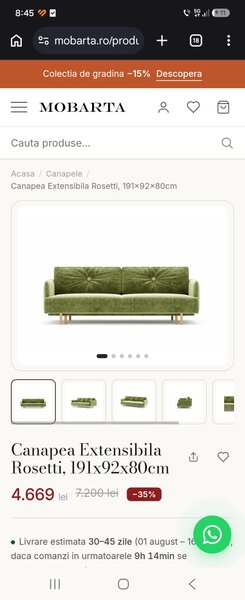 Canapea Rosetti,
